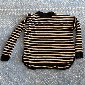 Striped mock neck sweater